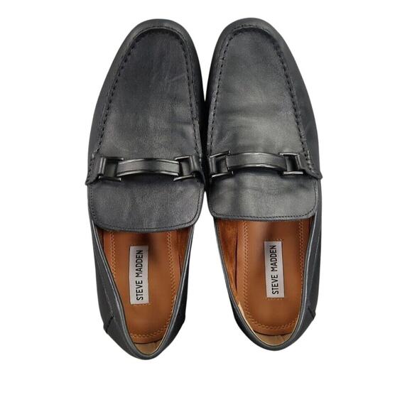 Steve Madden Shoes Mens 11.5 Loafer Moc Classic Slip On Black Leather Lifestyle main image 14